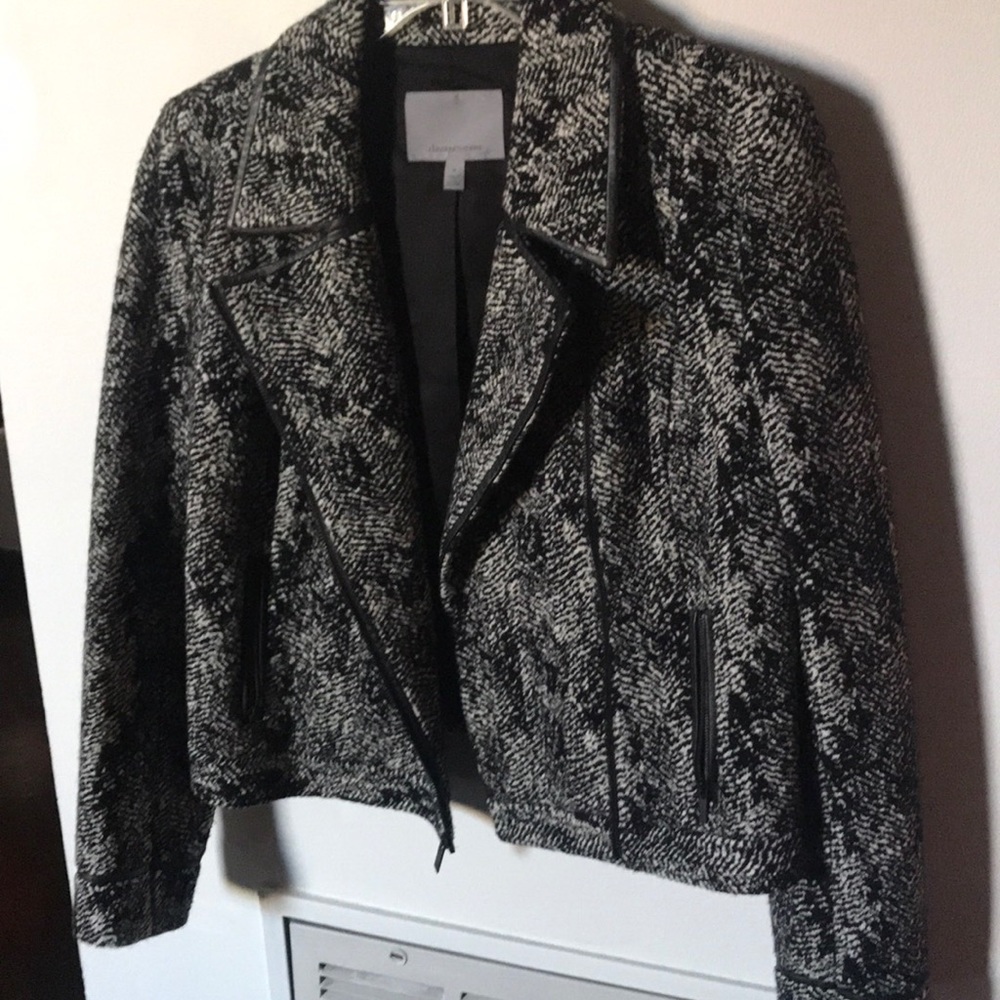 Classique entier moto jacket with leather trim